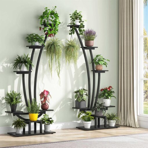 Indoor Plant Stand Pack of 2 6-Tier Flower Rack for Home Garden
