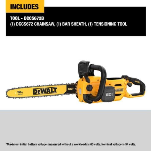DEWALT 60V MAX Brushless Cordless 18 in. Chainsaw DCCS672B - Image 3
