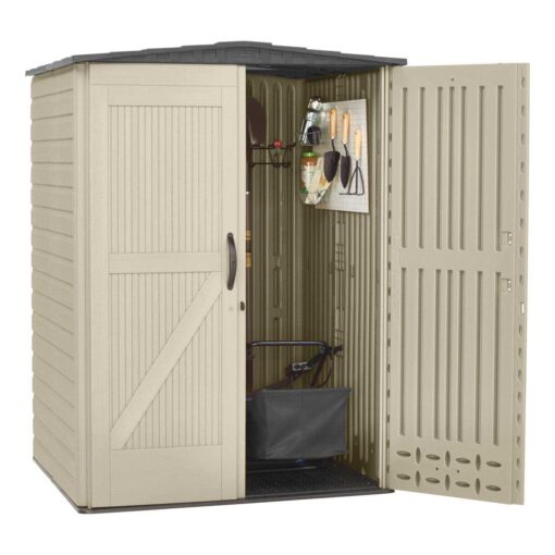 Rubbermaid Roughneck Vertical Storage Shed Lawn Mower - Image 2