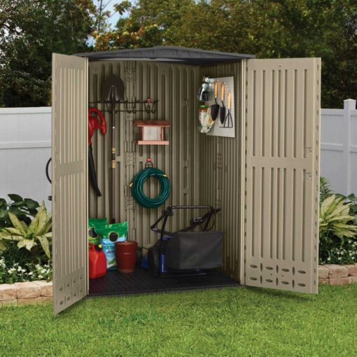 Rubbermaid Roughneck Vertical Storage Shed Lawn Mower - Image 4