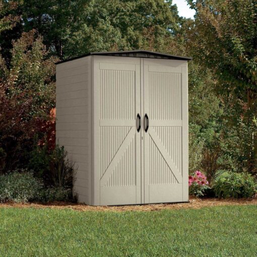 Rubbermaid Roughneck Vertical Storage Shed Lawn Mower - Image 3
