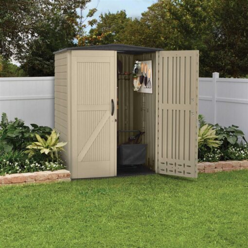 Rubbermaid Roughneck Vertical Storage Shed Lawn Mower - Image 5