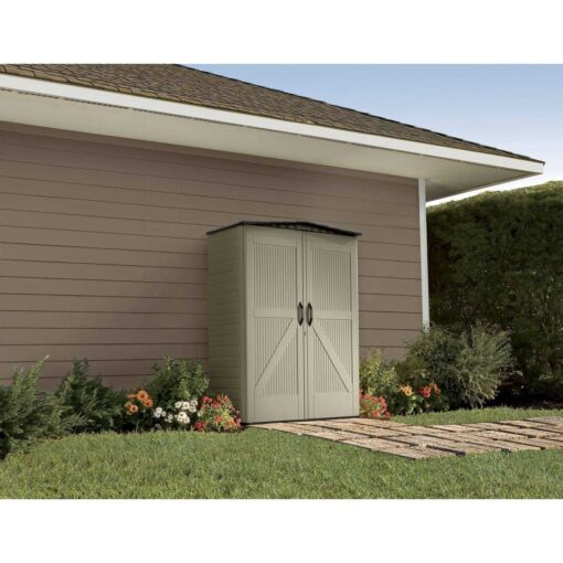 Rubbermaid Roughneck Vertical Storage Shed Lawn Mower - Image 3