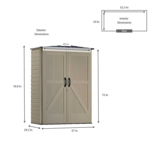 Rubbermaid Roughneck Vertical Storage Shed Lawn Mower - Image 4
