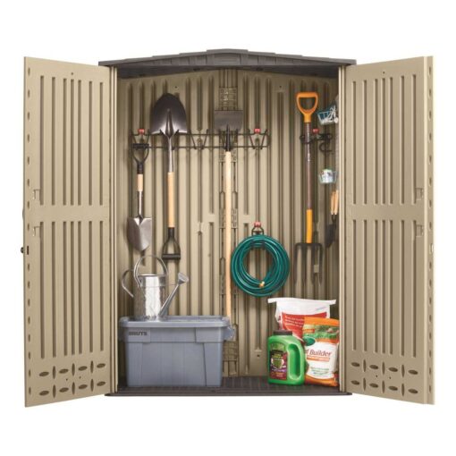Rubbermaid Roughneck Vertical Storage Shed Lawn Mower - Image 5
