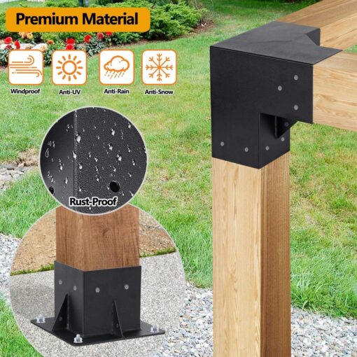 Neorexon Pergola Kit Elevated Wood Stand Kit Woodwork For 4x 4 - Image 3