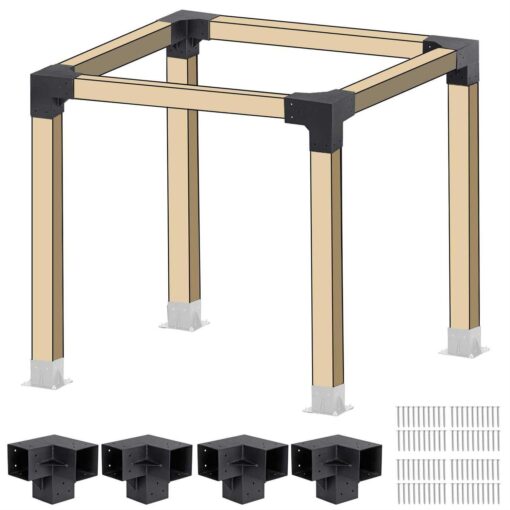 Neorexon Pergola Kit Elevated Wood Stand Kit Woodwork For 4x 4
