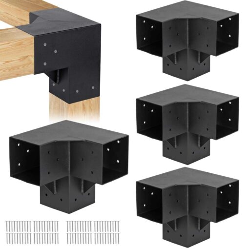 Neorexon Pergola Kit Elevated Wood Stand Kit Woodwork For 4x 4 - Image 4