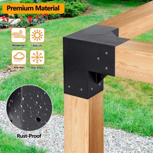 Neorexon Pergola Kit Elevated Wood Stand Kit Woodwork For 4x 4 - Image 2