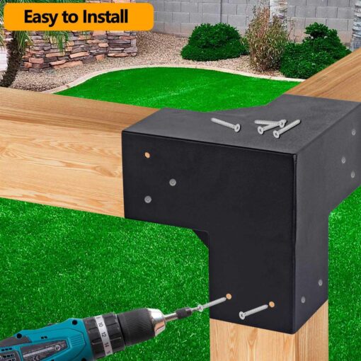 Neorexon Pergola Kit Elevated Wood Stand Kit Woodwork For 4x 4 - Image 3