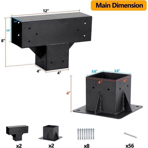 Neorexon Pergola Kit Elevated Wood Stand Kit Woodwork For 4x 4 - Image 2