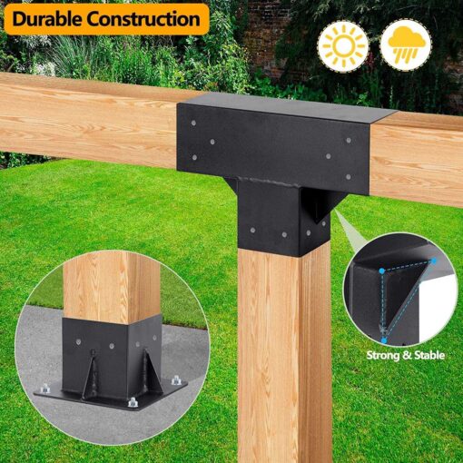 Neorexon Pergola Kit Elevated Wood Stand Kit Woodwork For 4x 4 - Image 3