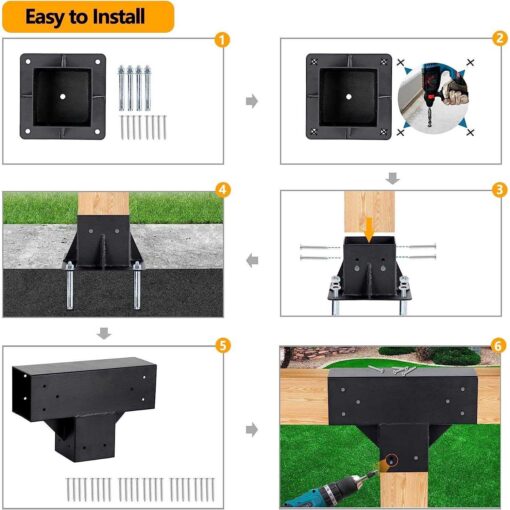 Neorexon Pergola Kit Elevated Wood Stand Kit Woodwork For 4x 4 - Image 4