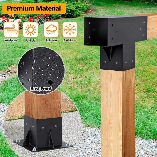 Neorexon Pergola Kit Elevated Wood Stand Kit Woodwork For 4x 4 - Image 5