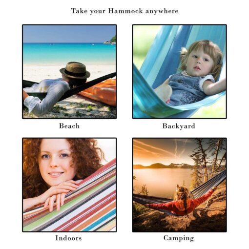Pure Garden Double Brazilian Hammock with Stand - Image 4
