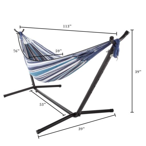 Pure Garden Double Brazilian Hammock with Stand - Image 5