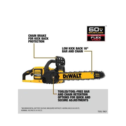 DEWALT FLEXVOLT 60V MAX* Brushless Chainsaw Kit - Image 3