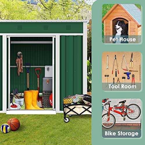 Betterland 4×6 FT Outdoor Storage Shed Metal Garden Shed Tool House with Ventilation & Sliding Door for Garden - Image 2