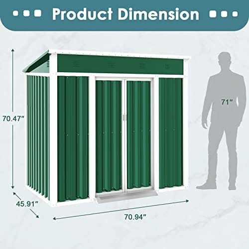 Betterland 4×6 FT Outdoor Storage Shed Metal Garden Shed Tool House with Ventilation & Sliding Door for Garden - Image 3