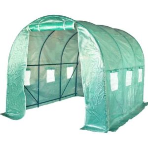 HGS Greenhouse for Outdoors Walk-in Green House Tunnel 10’x7’x7' Portable Mini Greenhouse Kit with 6 Roll-Up Windows&Zippered Door