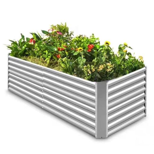 Land Guard 8×4×2 ft Galvanized Raised Garden Bed Kit for vegetables