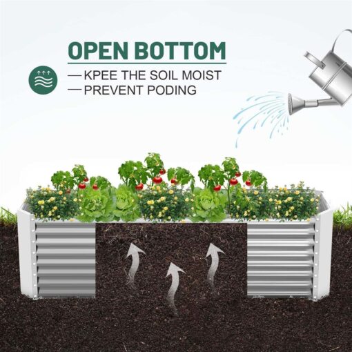 Land Guard 8×4×2 ft Galvanized Raised Garden Bed Kit for vegetables - Image 2