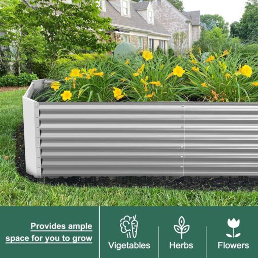 Land Guard 8×4×2 ft Galvanized Raised Garden Bed Kit for vegetables - Image 4