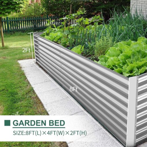 Land Guard 8×4×2 ft Galvanized Raised Garden Bed Kit for vegetables - Image 5