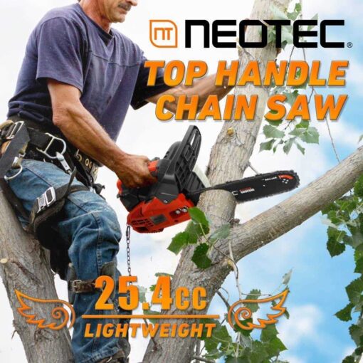 Neo-Tec 12” Top Handle Gas Chainsaw,2-Stroke 25.4cc Portable Chain Saws - Image 2