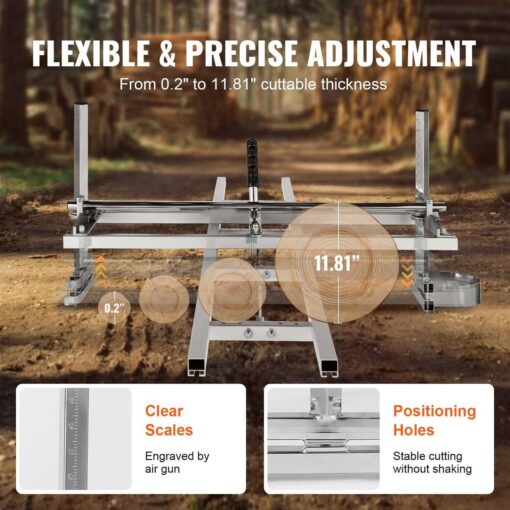 VEVOR Chainsaw Mill and Rail Mill Guide System Portable Sawmill 14-36 Guide Bar - Image 3