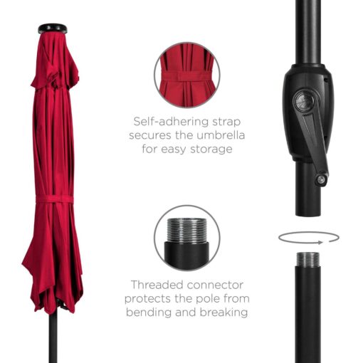 Best Choice Products 7.5ft Outdoor Solar Patio Umbrella for Deck - Image 4