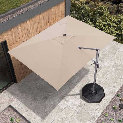 PURPLE LEAF Patio Square Umbrella Outdoor Cantilever Umbrella Offset Umbrella with 360-degree Rotation 9 - Image 5