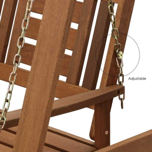 Furinno Tioman Hardwood Hanging Porch Swing with Stand - Image 2
