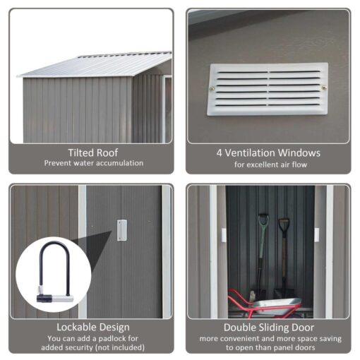 Outsunny Metal Garden Shed 845-031 - Image 4