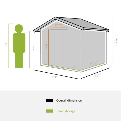 Outsunny Metal Garden Shed 845-031 - Image 5