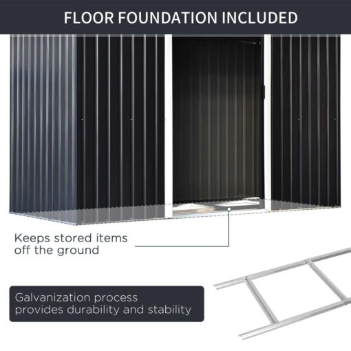 Outsunny 9' x 4' Metal Garden Storage Shed Tool House with Sliding Door Spacious Layout & Durable Construction for Backyard - Image 4