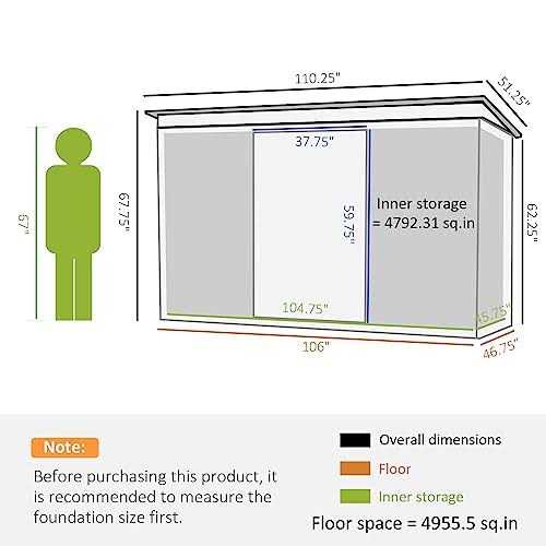 Outsunny 9' x 4' Metal Garden Storage Shed Tool House with Sliding Door Spacious Layout & Durable Construction for Backyard - Image 4