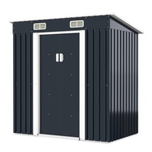 4' x 6' Garden Tool Storage Utility Shed Outdoor with Sliding Door TOBBI_TOYS Siding