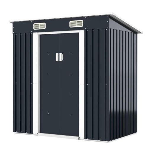 4' x 6' Garden Tool Storage Utility Shed Outdoor with Sliding Door TOBBI_TOYS Siding