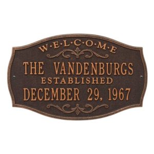Whitehall Brookfield Welcome Anniversary Personalized Plaque