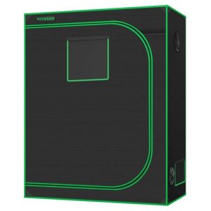 48x24x60 Grow Tent, 4×2 Advanced Grow Tent Observation Window and Floor Tray Plants for VS2000