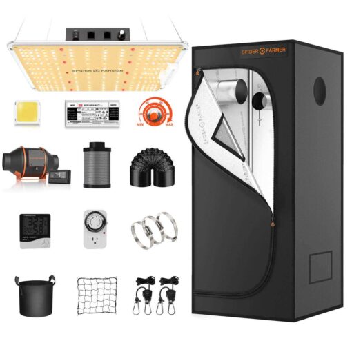 Spider Farmer SF1000 LED Grow Light +2’x2' Grow Tent Kits USA