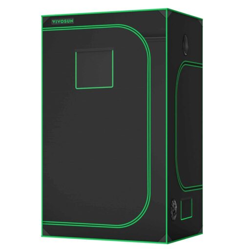 S448 4×4 Grow Tent, 48x48x80 High Reflective Mylar with Observation Window and Floor Tray for Hydroponics Indoor Plant for VS4000/VSF4300