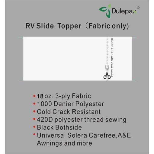 Dulepax-RV Slide Out Awning Fabric Replacement–Universal Slide-Topper Replacement for 5th Wheel RVs - Image 2