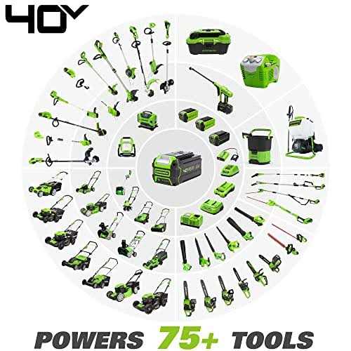 Greenworks 40V 8 Brushless Edger, 4.0Ah USB Battery and Charger Included - Image 2