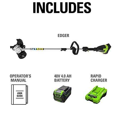 Greenworks 40V 8 Brushless Edger, 4.0Ah USB Battery and Charger Included - Image 5