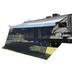 Tentproinc RV Awning Shade Screen 3' Mesh Screen Sunshade Complete Kits Motorhome Camping Trailer UV Sun Blocker