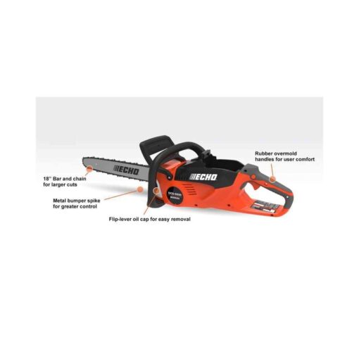 Echo eFORCE 18 in. 56V Battery Chainsaw with 5.0Ah Battery and Charger DCS-5000-18C2 - Image 2