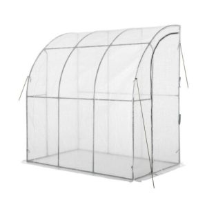 Outsunny 7' x 7' Outdoor Walk-In Greenhouse, Plant Nursery with Roll-up and PE Cover