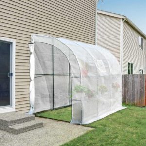 Outsunny 7' x 7' Outdoor Walk-In Greenhouse, Plant Nursery with Roll-up and PE Cover